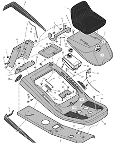 Chassis And Hood Diagram and Parts List for 309015X50A 2001 Briggs and Stratton Lawn Tractor